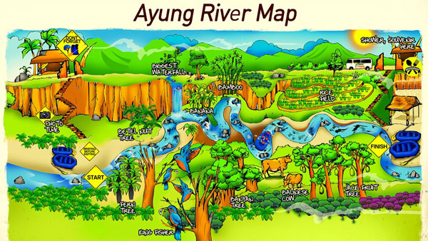 Peta Sobek Rafting Sungai Ayung Ubud