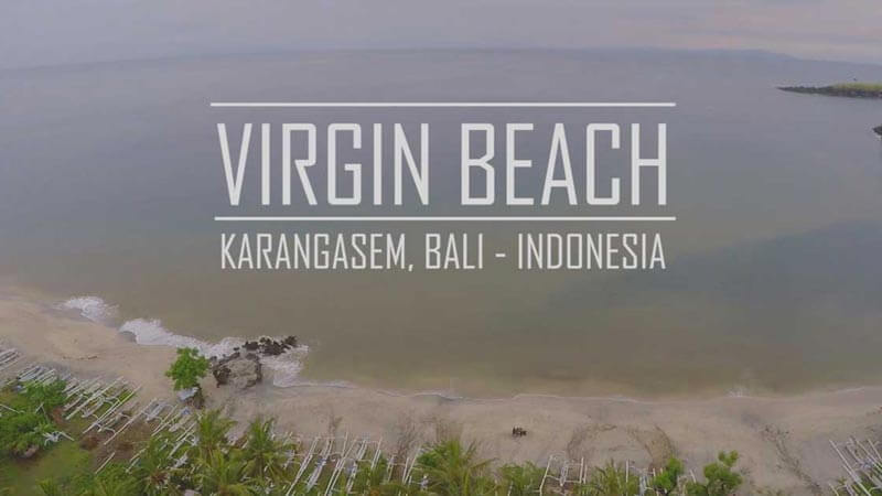 Pemandangan luas Pantai Pasir Putih Karangasem