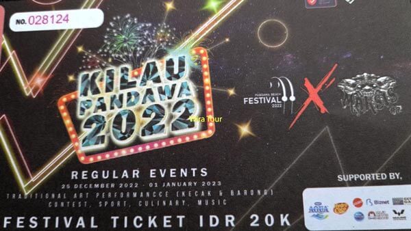 Contoh Harga Tiket Masuk Festival Pandawa Beach