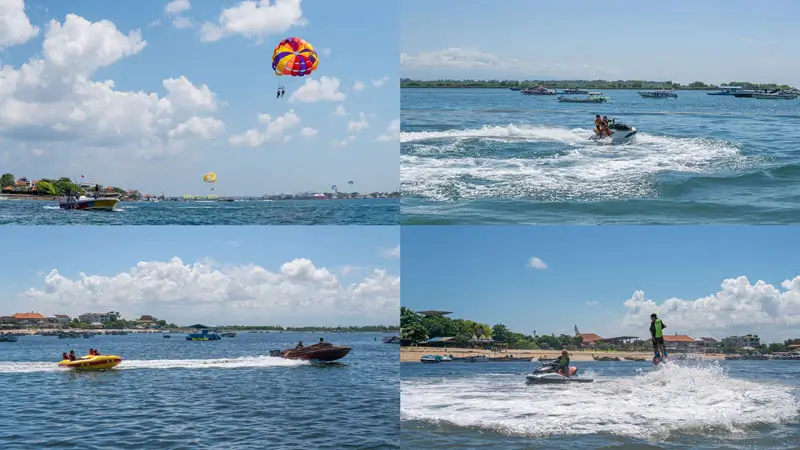 Kolase watersport Tanjung Benoa: parasailing, jet ski, donut boat, dan flyboard